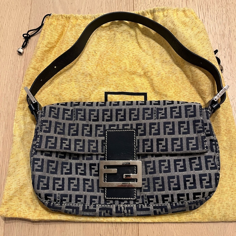 Fendi Black and Grey Shoulder Bag